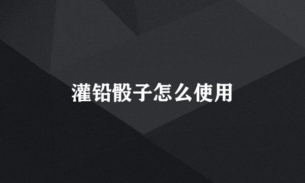 灌铅骰子怎么使用