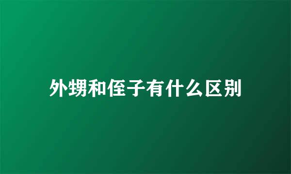 外甥和侄子有什么区别