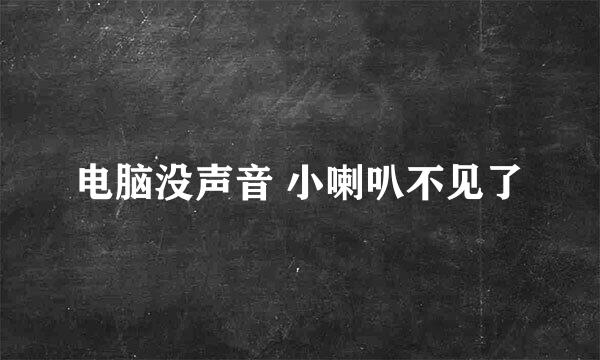 电脑没声音 小喇叭不见了
