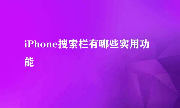 iPhone搜索栏有哪些实用功能