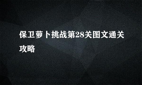 保卫萝卜挑战第28关图文通关攻略