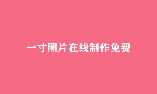 一寸照片在线制作免费