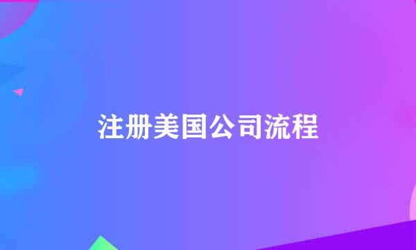 注册美国公司流程