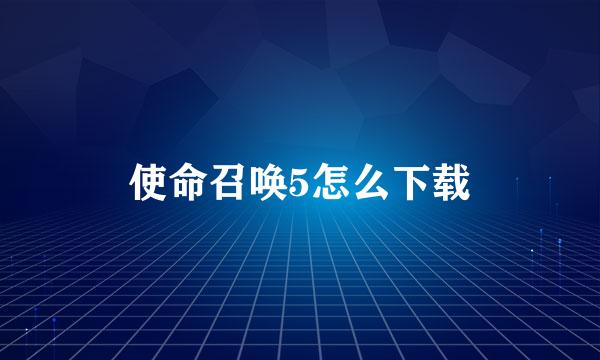 使命召唤5怎么下载