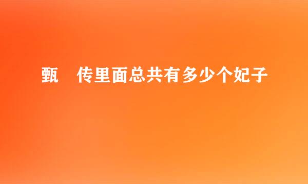 甄嬛传里面总共有多少个妃子