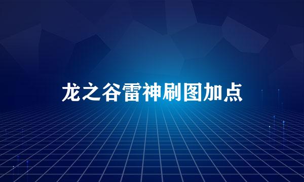 龙之谷雷神刷图加点