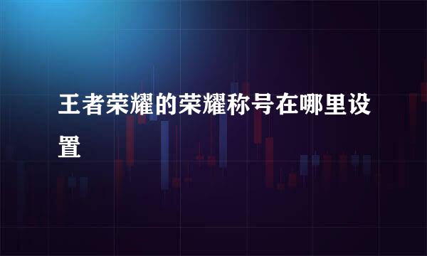 王者荣耀的荣耀称号在哪里设置