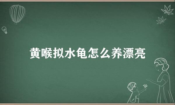 黄喉拟水龟怎么养漂亮