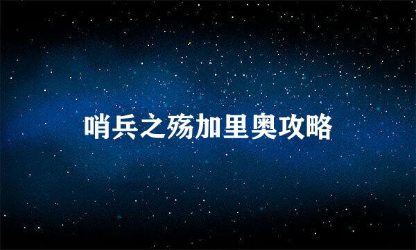 哨兵之殇加里奥攻略