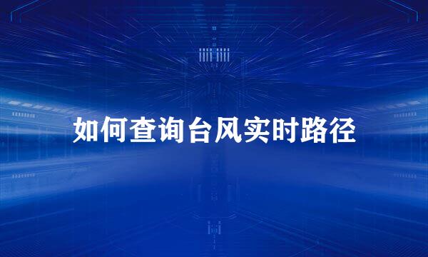如何查询台风实时路径