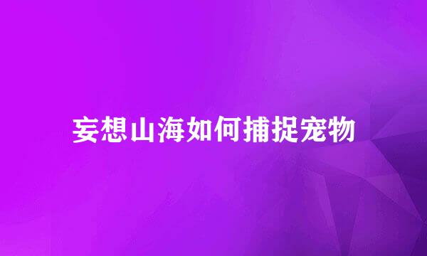 妄想山海如何捕捉宠物