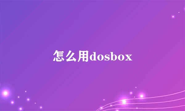 怎么用dosbox