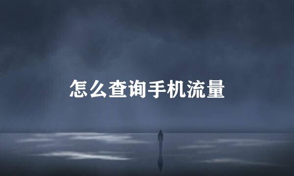 怎么查询手机流量
