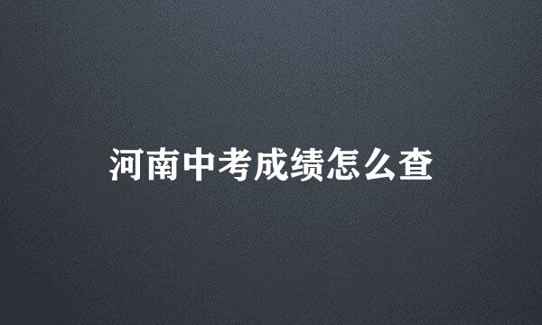 河南中考成绩怎么查