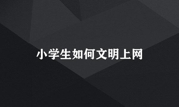 小学生如何文明上网