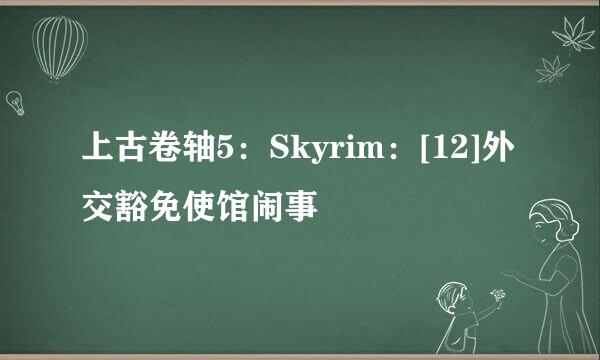 上古卷轴5：Skyrim：[12]外交豁免使馆闹事