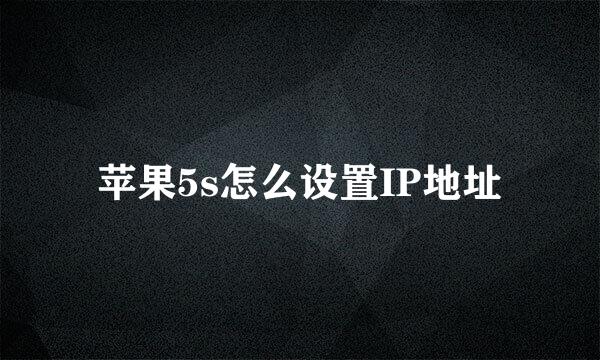 苹果5s怎么设置IP地址