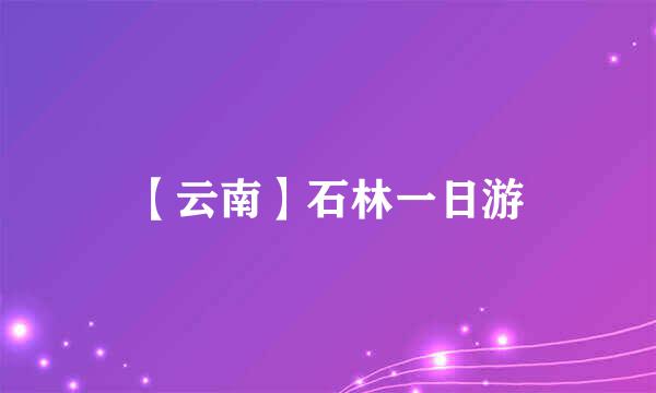 【云南】石林一日游