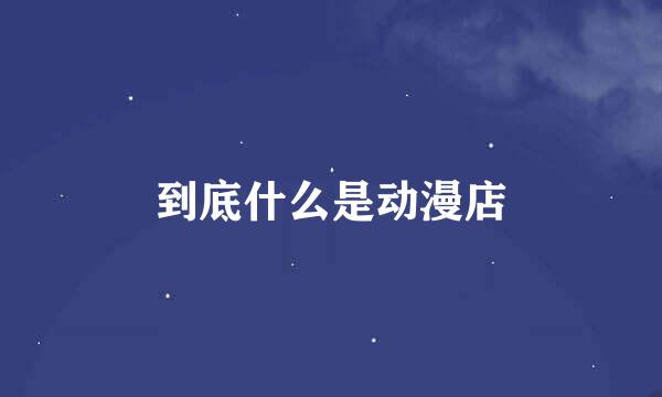 到底什么是动漫店