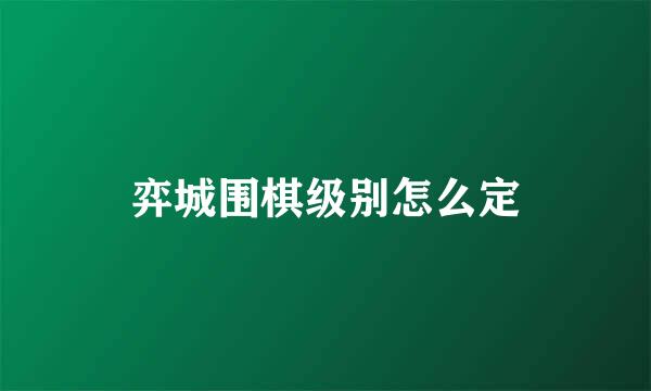 弈城围棋级别怎么定