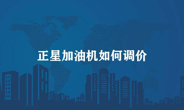 正星加油机如何调价