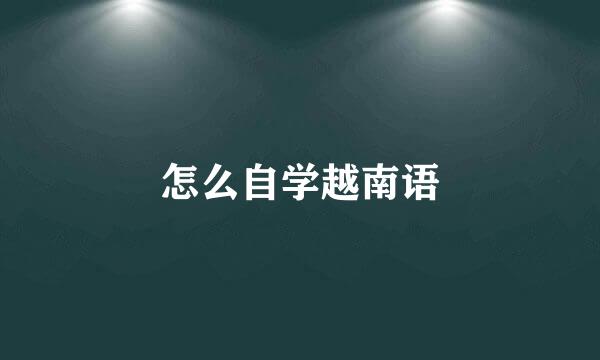 怎么自学越南语