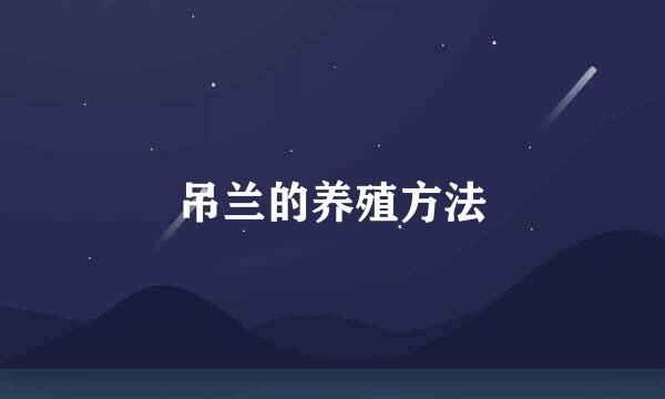 吊兰的养殖方法
