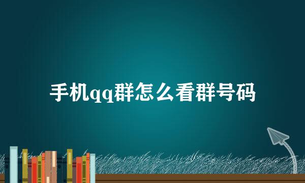 手机qq群怎么看群号码