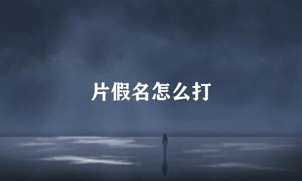 片假名怎么打