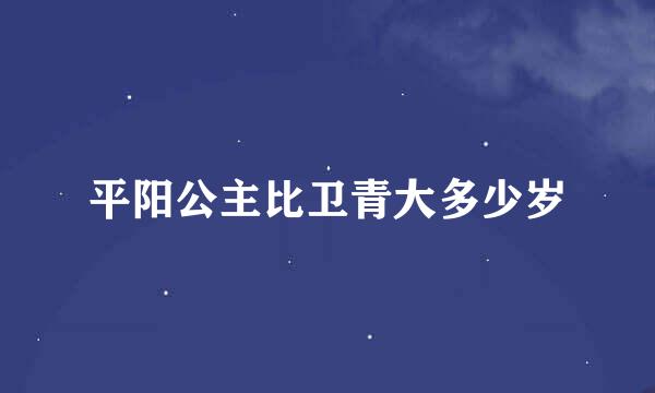 平阳公主比卫青大多少岁