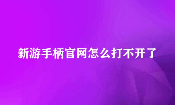新游手柄官网怎么打不开了