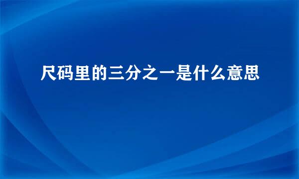 尺码里的三分之一是什么意思