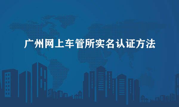 广州网上车管所实名认证方法