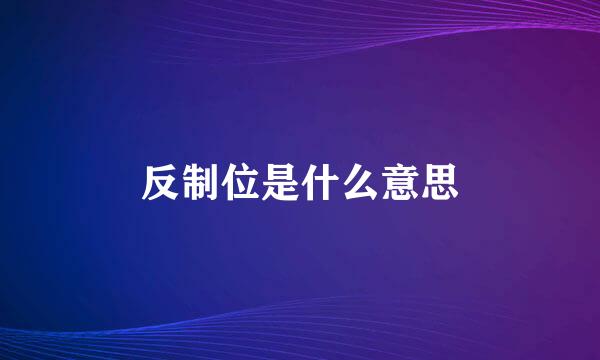 反制位是什么意思