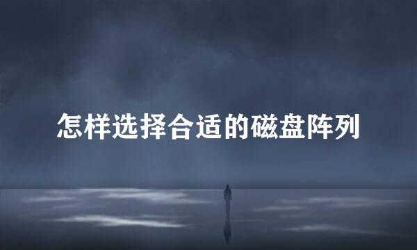 怎样选择合适的磁盘阵列