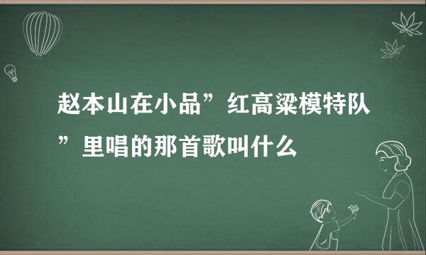 赵本山在小品”红高粱模特队”里唱的那首歌叫什么