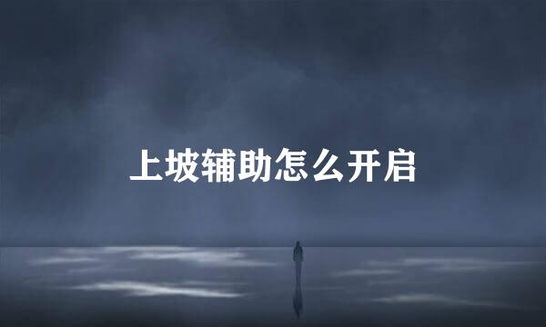上坡辅助怎么开启