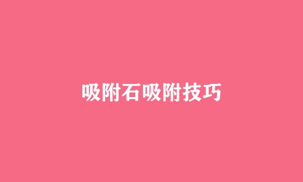 吸附石吸附技巧