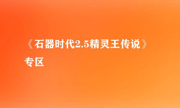 《石器时代2.5精灵王传说》专区