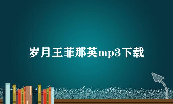 岁月王菲那英mp3下载