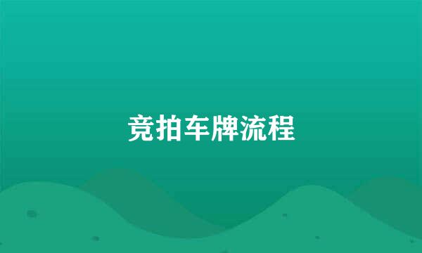 竞拍车牌流程