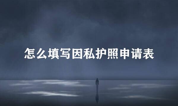 怎么填写因私护照申请表