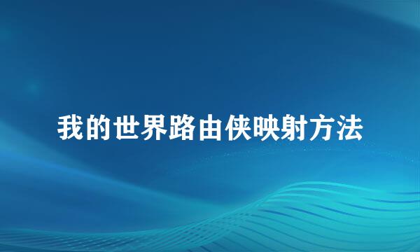 我的世界路由侠映射方法