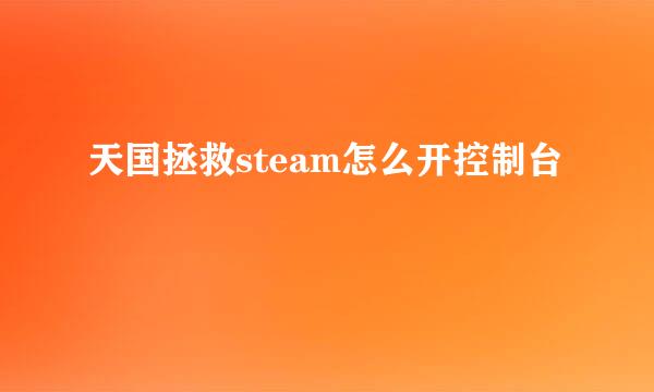 天国拯救steam怎么开控制台
