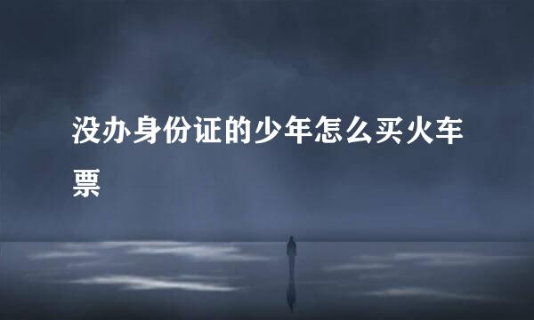 没办身份证的少年怎么买火车票