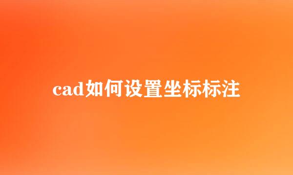 cad如何设置坐标标注