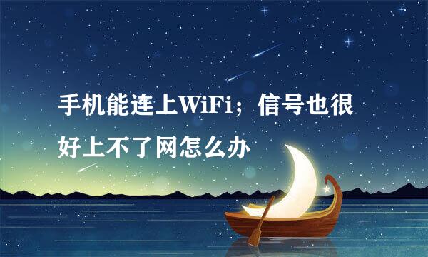 手机能连上WiFi；信号也很好上不了网怎么办