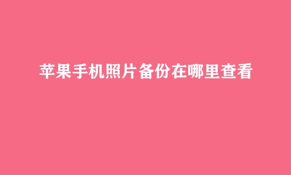 苹果手机照片备份在哪里查看