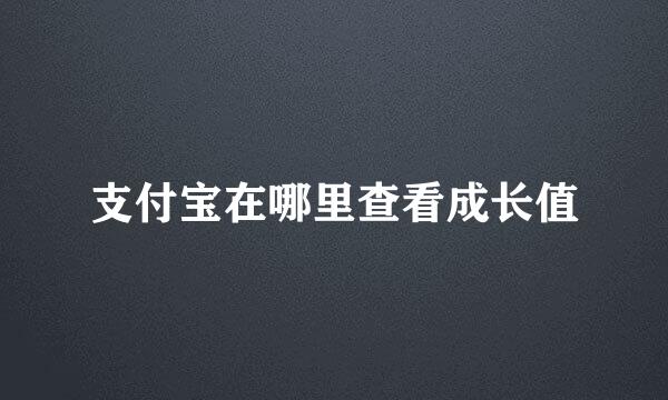 支付宝在哪里查看成长值