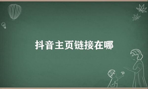 抖音主页链接在哪